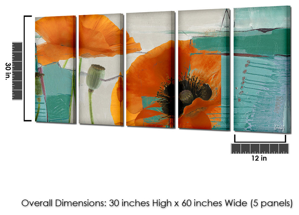 Painted Petals XXXIII Canvas Art, 5-Piece Set