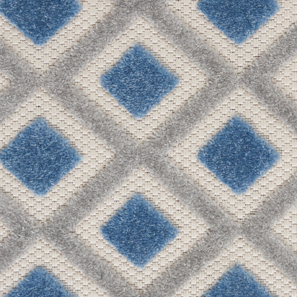 Nourison Aloha 9' x 12' Blue/Grey Modern Area Rug