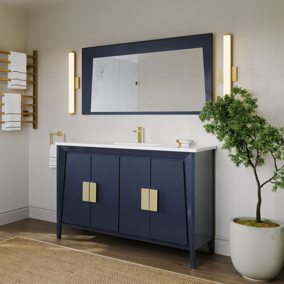 The Gellar Bathroom Vanity, Blue, 48", Single Sink, Freestanding