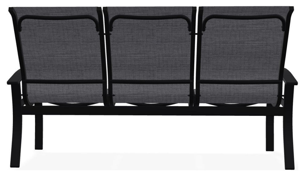 Belle Isle Sling 3-Seat Outdoor Sofa, Augustine Pewter/Black