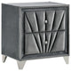 Fabric and Wood Nightstand with 2 Drawers, Gray