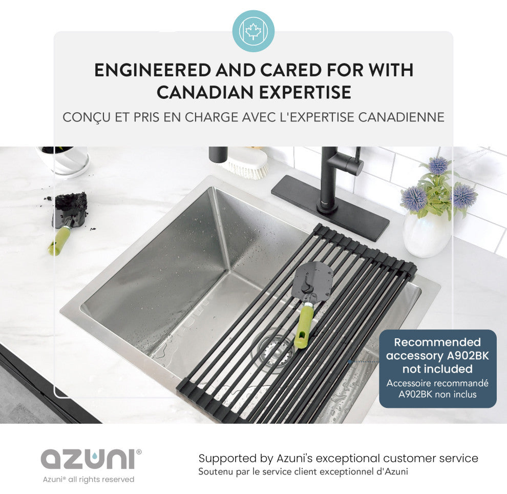 STYLISH Dual Mount 22" Single-Bowl Stainless Steel Utility Laundry Sink C122