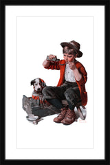 "Sick Puppy" Framed Art Print by Norman Rockwell