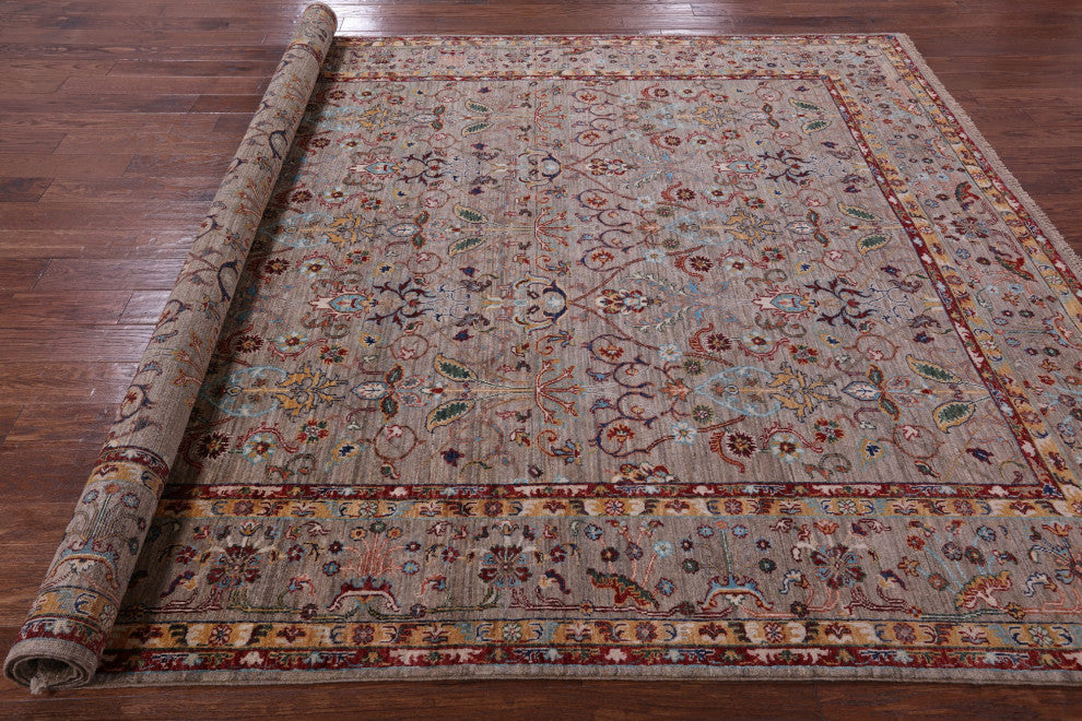 8' 1" X 11' 1" Hand Knotted Persian Tabriz Wool Rug Q7538