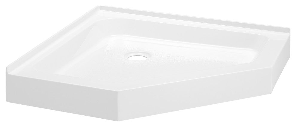 Voltaire 36"x36" White, Single-Threshold, Center Drain, Neo-angle Shower Base