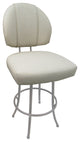 Swivel Counter Bar Stool, Ocean Beige Vinyl, Beige Metal Frame, 26"