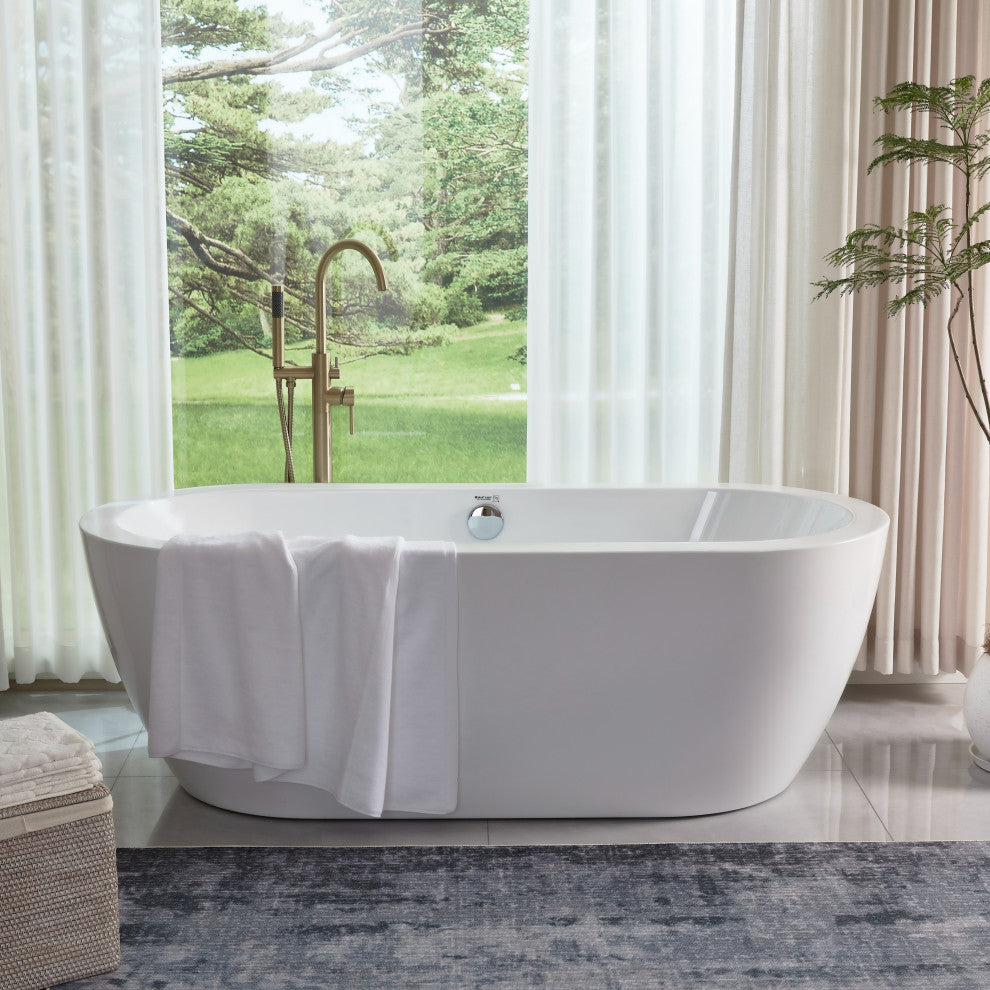 Vanity Art Freestanding Acrylic Bathtub, White, 32"x68"