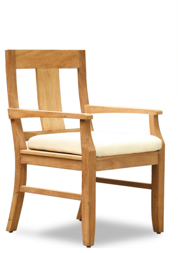 7-Piece Outdoor Patio Teak Dining Set: 69" Warwick Table, 6 Osbo Arm Chairs