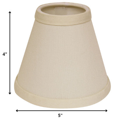 5" Ivory Set of 6 Chandelier No Slub Lampshades