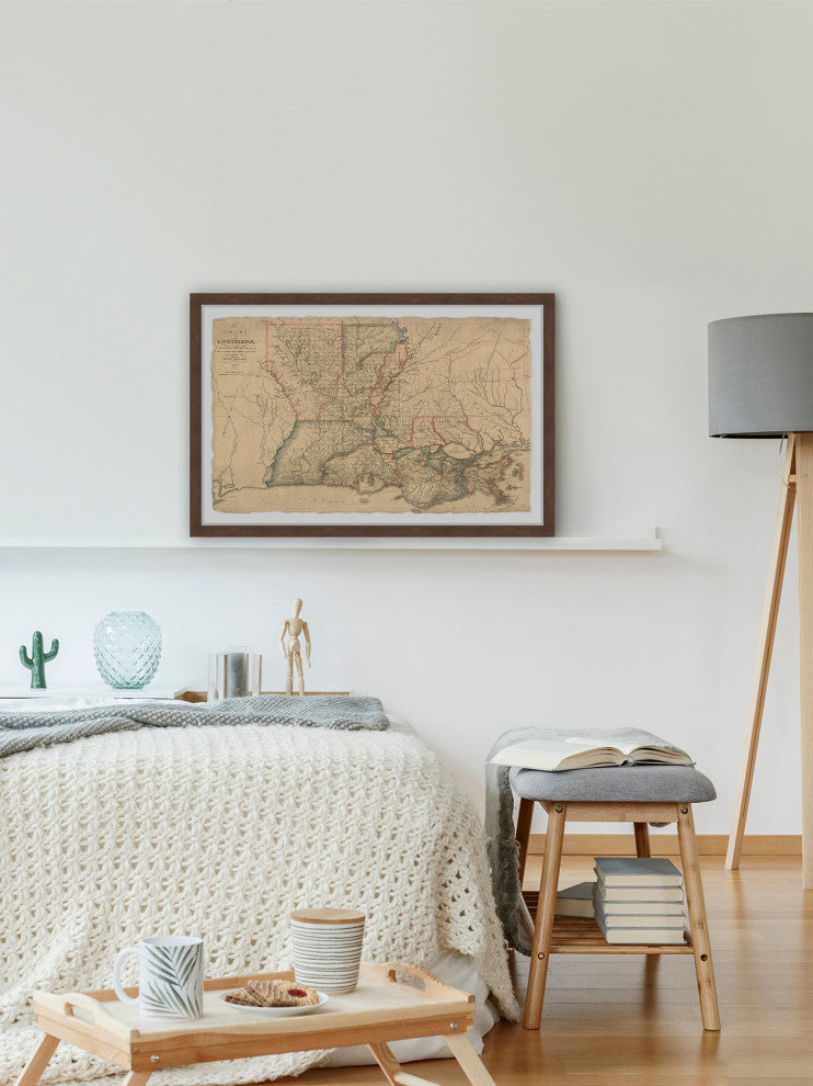 "Louisiana State Overview" Framed Painting Print, 30x20