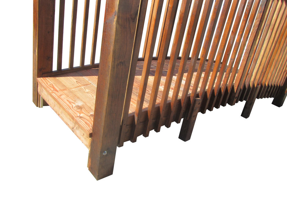 12 ft Commercial Grade Wood Garden Bridge With High Rails