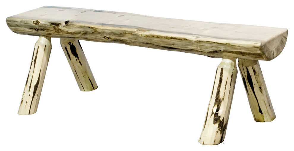Montana Collection Half Log Bench, Ready to Finish, 4 Foot