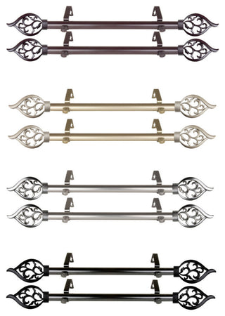 Clair Side Curtain Rods 12-20", Satin Nickel