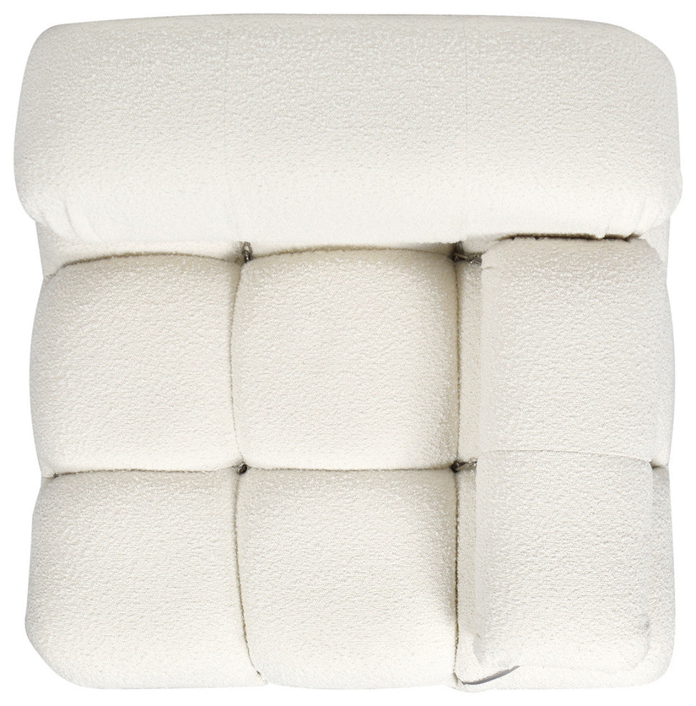 Marcel 36" Modular Arm Chair, Ivory White Boucle