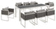 White Gray Stance 9 Piece Outdoor Patio Aluminum Dining Set
