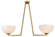 Jamie 2-Light White Glass Flush Mount, Brass/White