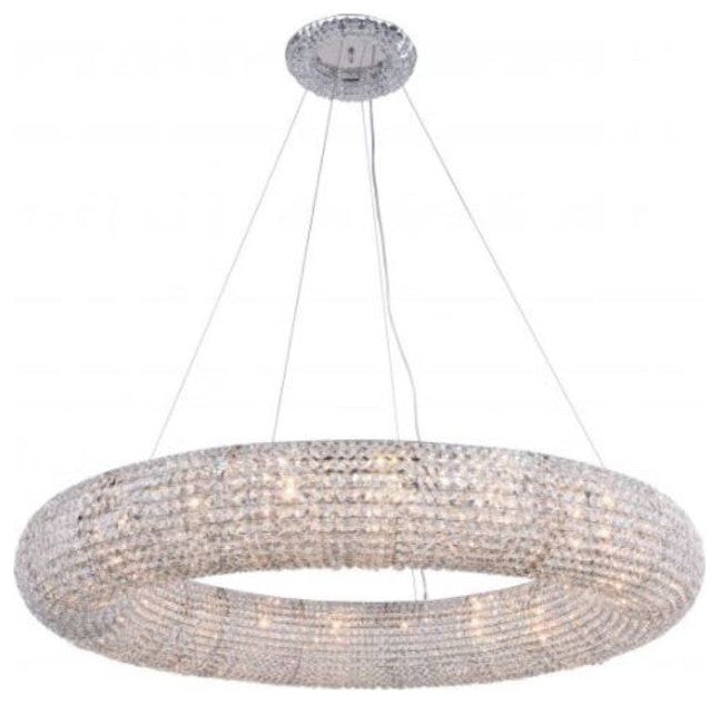 Elegant Lighting 2114G52/RC Paris 20 Light 52"W Crystal Ring - Chrome