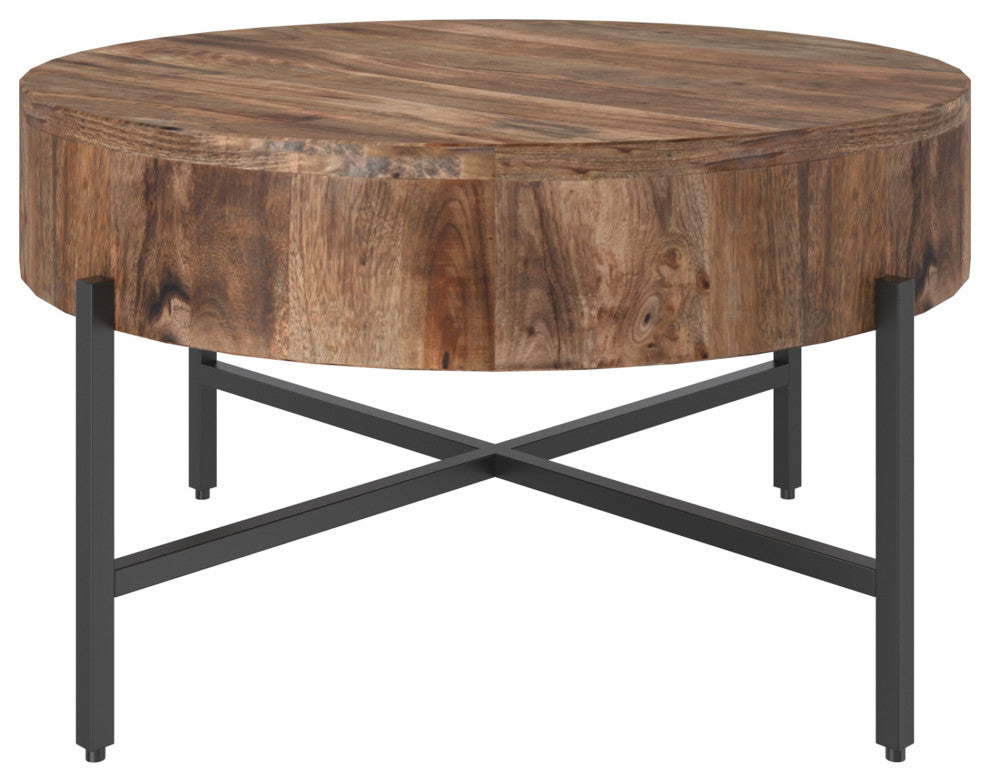 Contemporary Solid Wood Coffee Table, Natural