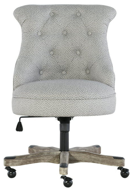 Classic Office Chair, Swivel Design & Diamond Button Tufted Back, Light Gray