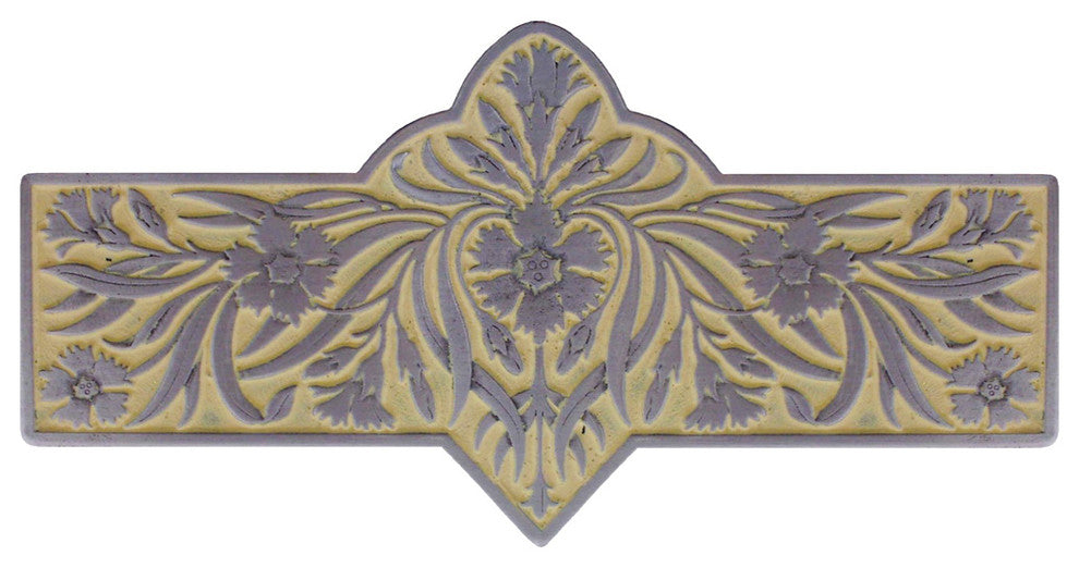 Dianthus Pull Antique Brass, Antique Pewter (Enameled)