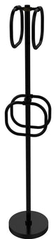Towel Stand with 4 Integrated Towel Rings, Matte Black