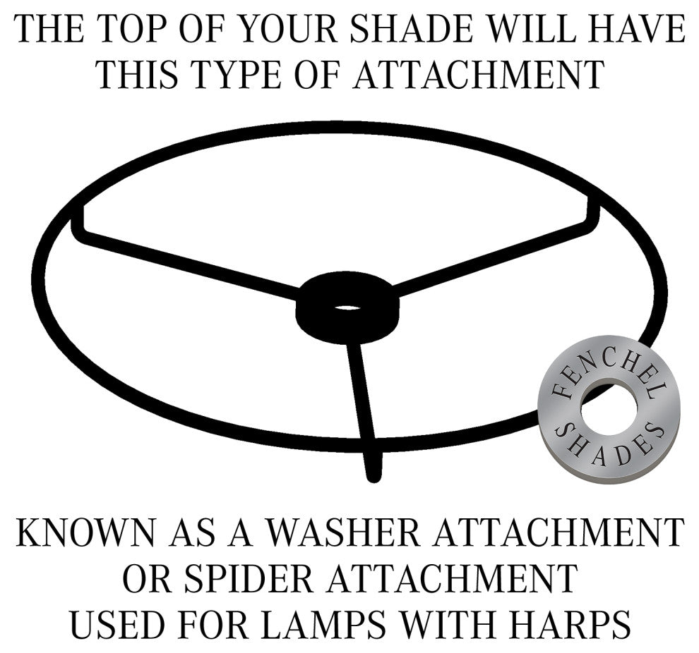 Fenchel Shades 4"x6"x8" Black Spider Attachment Empire Lamp Shade, Linen White