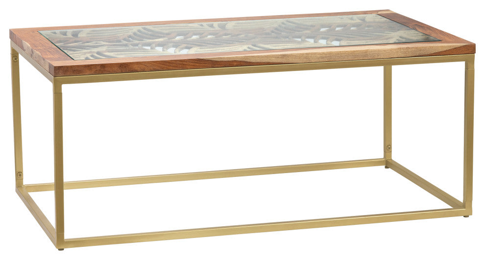 Adagio Laser Cut Leaf Pattern Coffee Table