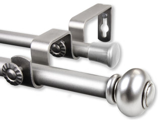 Yolanda Double Curtain Rod, Satin Nickel, 48-84"