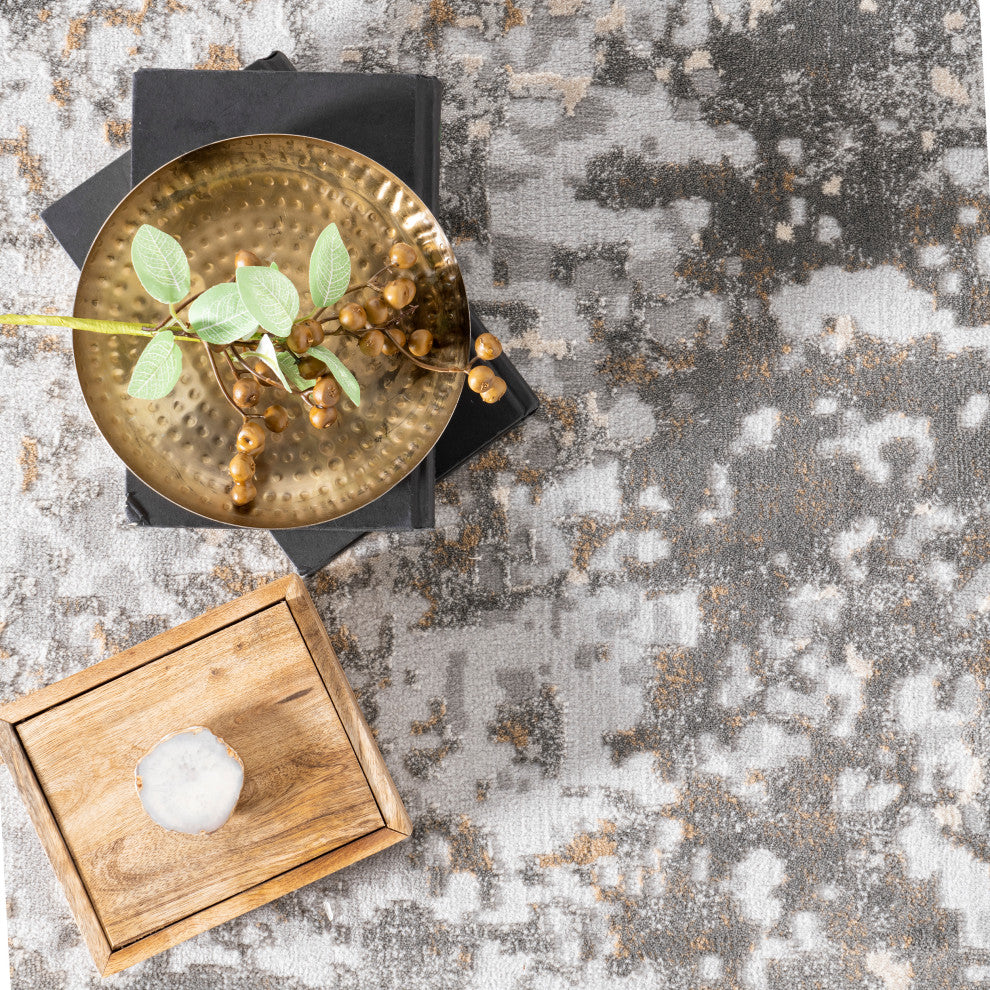 Nuloom Chastin Modern Abstract Area Rug, Grey 6'7"x9'