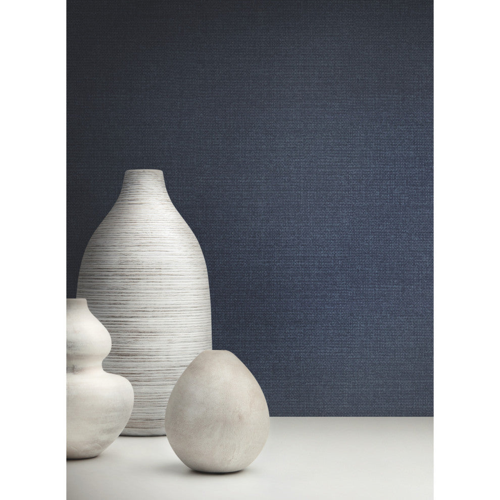 Indigo Panama Weave Wallpaper