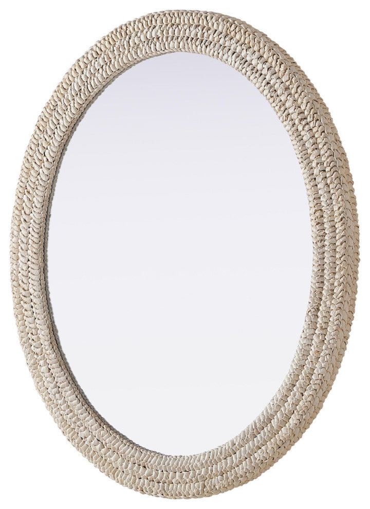 Elegant Lighting MR4C3642 Marlowe 36"W x 42"H Oval Flat Medium - Linen White