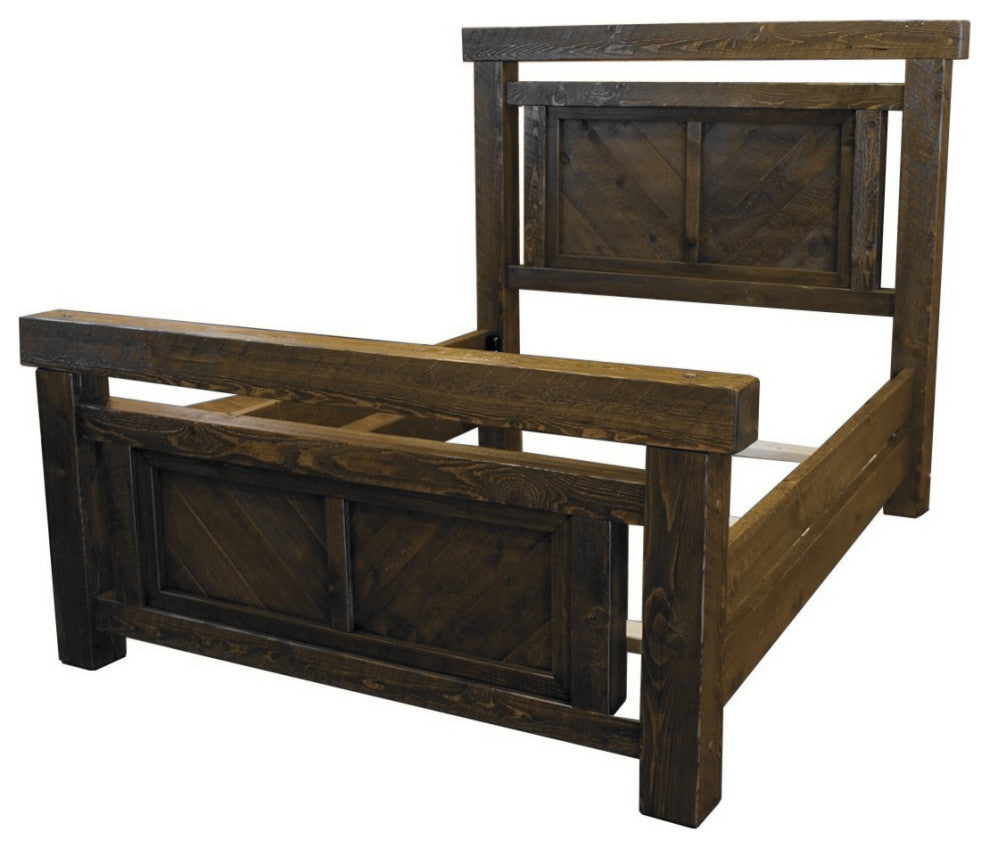 Barnwood Style Timber Peg Panel Bed, Driftwood, Twin