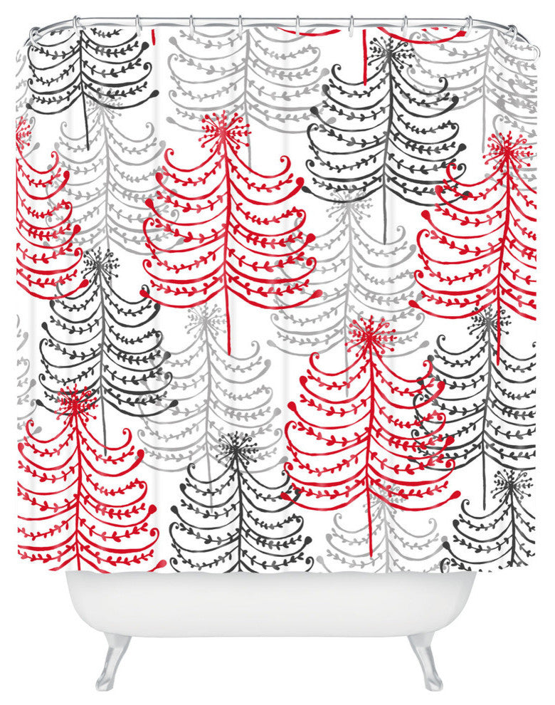 Deny Designs Rachael Taylor Doodle Trees Shower Curtain