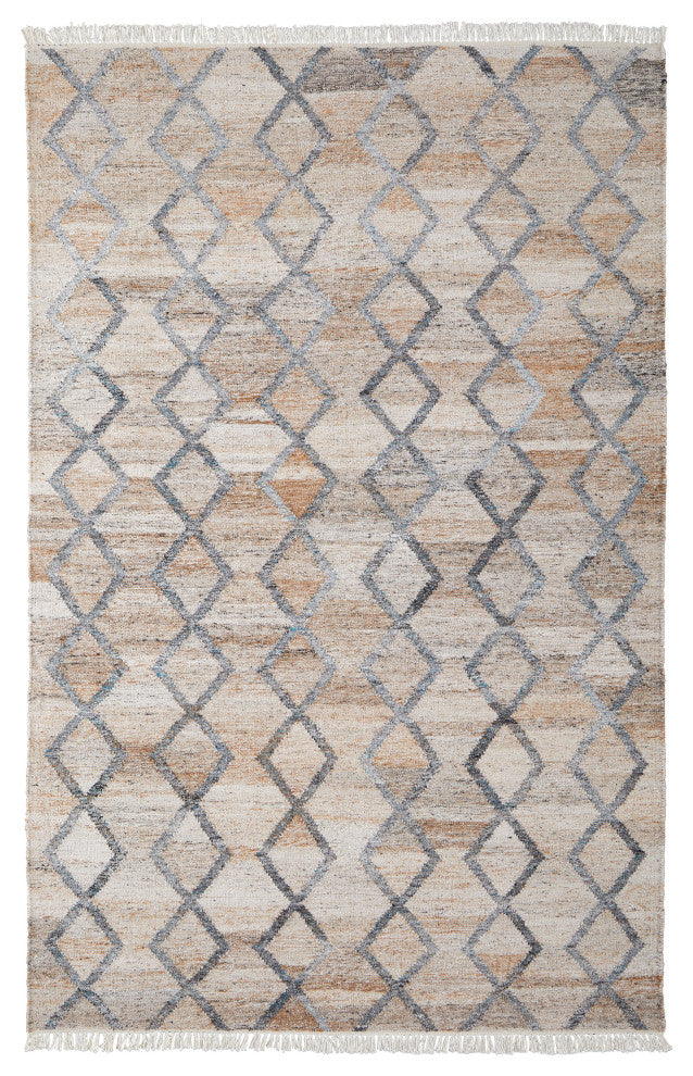 Weave & Wander Elstow Transitional PET Yarn Charcoal Gray/Beige Rug, 3'6"x5'6"