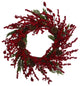 Nearly Natural 28ï¿½ Cypress Artificial Wreath with Berries and Pine Cones