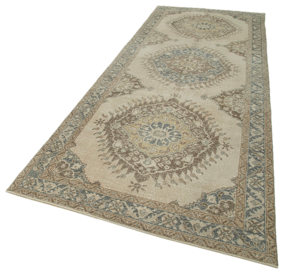 Rug N Carpet - Handmade Anatolian 4' 8" x 12' 5" Antique Runner Rug