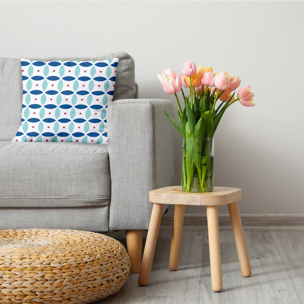 Geometric Decorative Throw Pillow, Dark Cobalt Blue, 16"x16"