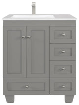 Eviva Happy 30"Wx18" Bathroom Vanity, White Carrara Quartz Countertop