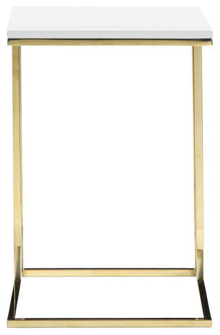 Gold Smash Tray Table, White