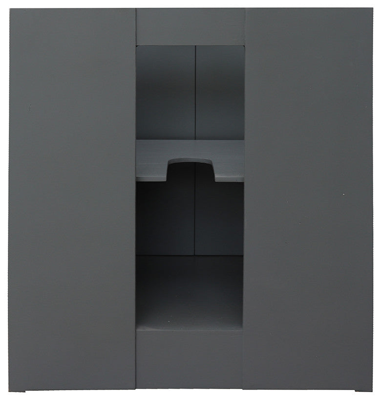30" Single Vanity, Gray Ash, White Engineered Stone Top, Round Sink