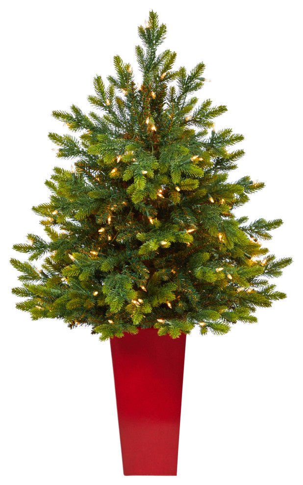 44" North Carolina Fir Faux Xmas Tree W/150 Clear Lights & 563 Bendable Branches