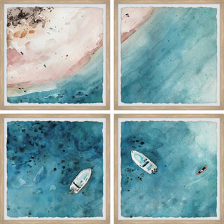 Sailing to the Vast Sea Quadriptych, 24"x24"