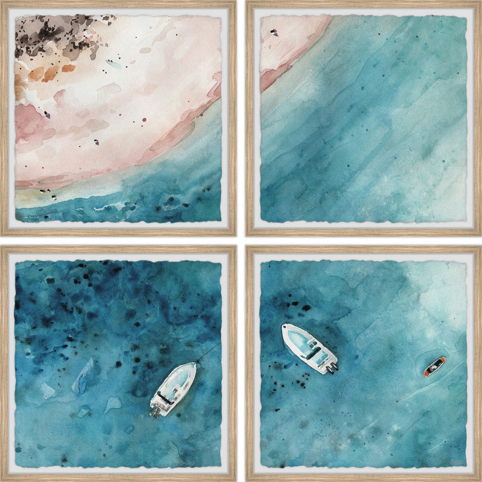 Sailing to the Vast Sea Quadriptych, 24"x24"