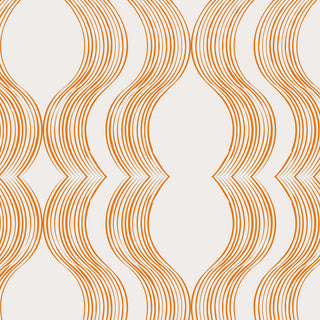 Wave Peel and Stick Vinyl Wallpaper, Orange, 24"x108"