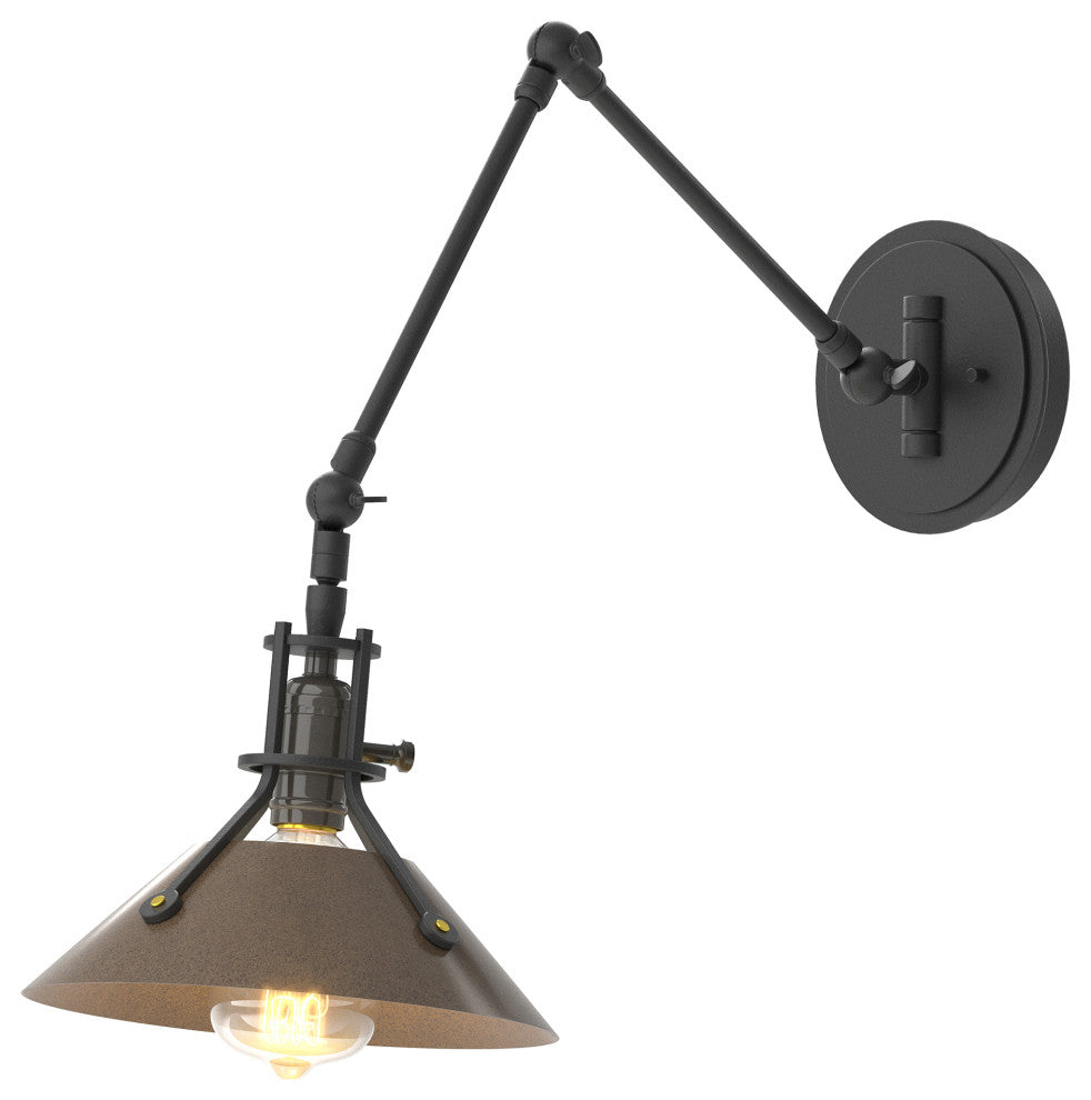 Henry Sconce, Black Finish, Bronze Accents