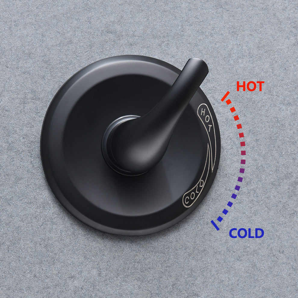 5-Spray High Pressure Shower Set With Rough-in Valve, Matte Black