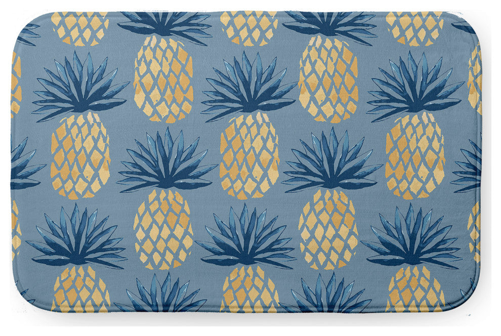 24" x 17" Pineapple Stripes Bathmat, Dusty Smoke
