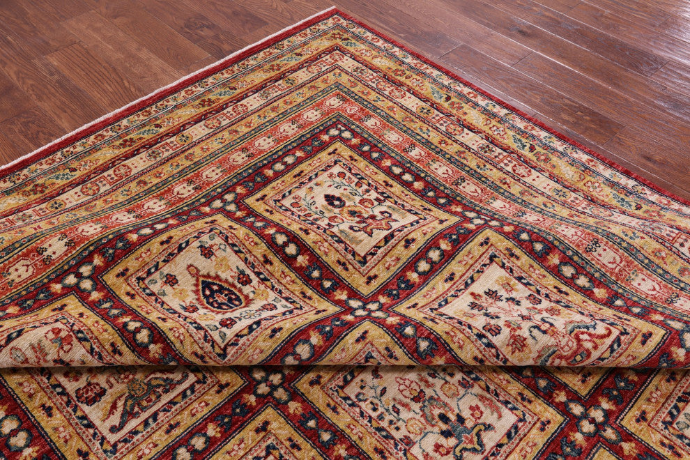 8' 2" X 11' 4" Persian Garden Design Hand Knotted Rug Q10956