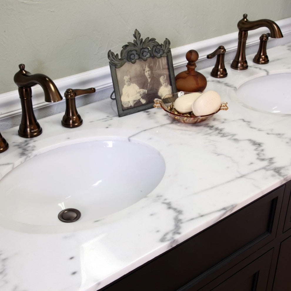 60" Double Sink Vanity-Wood-Ebony