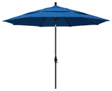 11' Aluminum Umbrella Collar Tilt Bronze, Pacific Blue